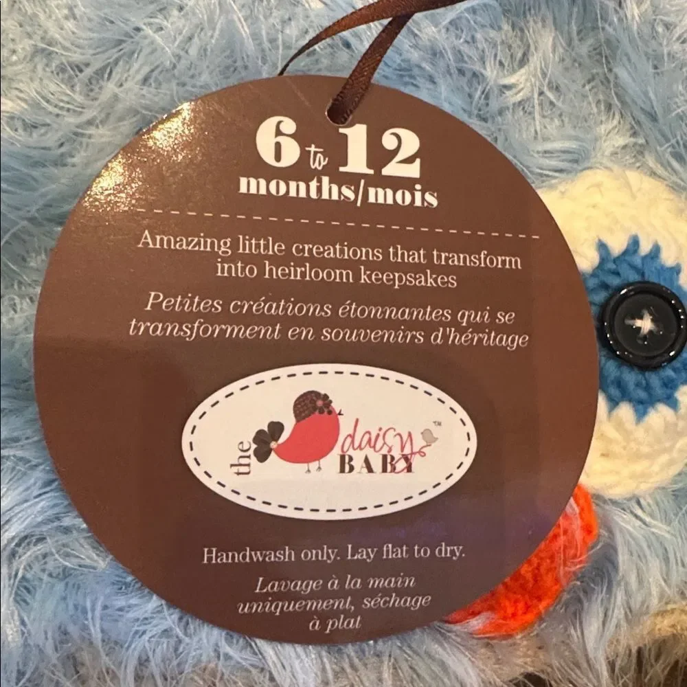 Daisy Baby Unisex Infant Beanie Hat Fisher Blue Owl Photography 6-12 months NWT